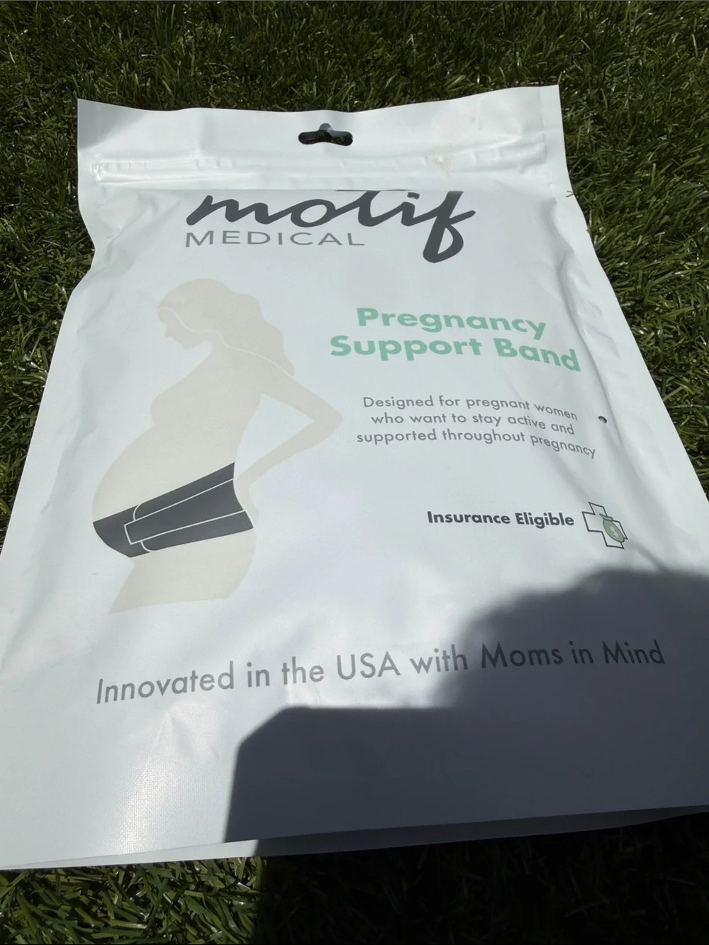 motif Medical Pregnancy Support Band small & Compression Socks - White Medium